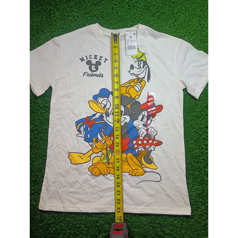 New Mickey Mouse & Friends Graphic White Cotton Tee XS - Picture 4 of 8